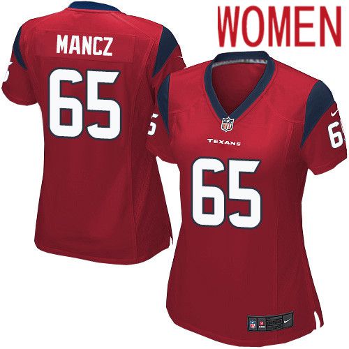 Women Houston Texans #65 Greg Mancz Red Nike Player Game NFL Jersey->women nfl jersey->Women Jersey